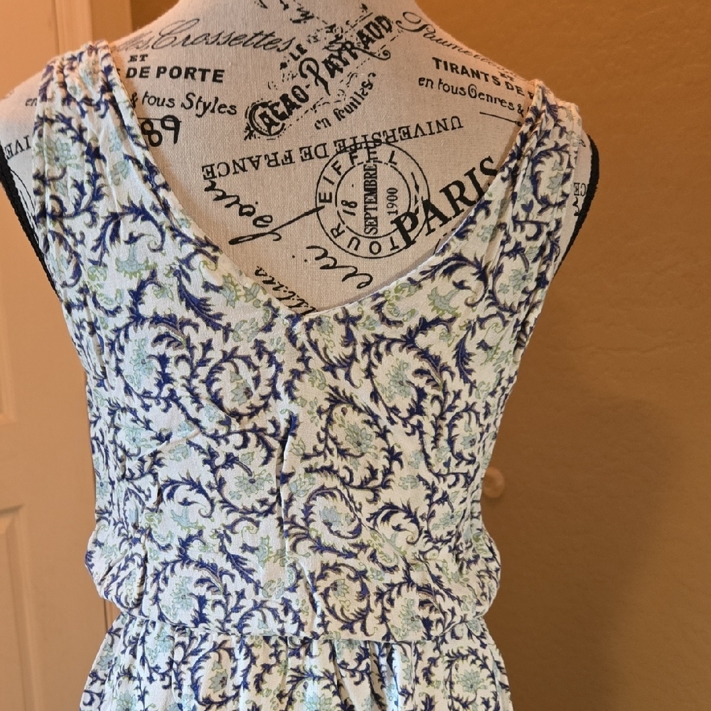 Lucky Brand Blue and White Sleeveless Maxi Dress #864 - Picture 4 of 9